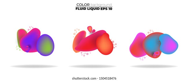 fluid shape vector set. gradient liquid with sunset colors, Template for the design of a logo, flyer, presentation, gift card,  Poster on wall,  landing page, coverbook,  baner, social media posted