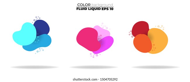 fluid shape vector set. gradient liquid with neon colors, item for the design of a logo, flyer, persentation, gift card,  Poster on wall,  landing page, ,coverbook,  banner, social media posted
