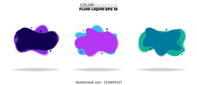 fluid shape vector set. gradient liquid with neon colors, item for the design of a logo, flyer, persentation, gift card,  Poster on wall,  landing page, ,coverbook,  banner, social media posted