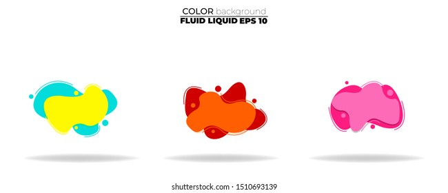 fluid shape vector set. gradient liquid with neon colors, item for the design of a logo, flyer, persentation, gift card,  Poster on wall,  landing page, ,coverbook,  banner, social media posted