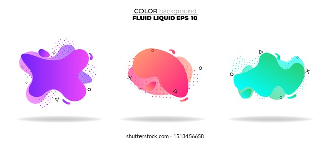 fluid shape vector set. gradient liquid with neon colors, item for the design of a logo, flyer, persentation, gift card,  Poster on wall,  landing page, ,coverbook,  banner, social media posted
