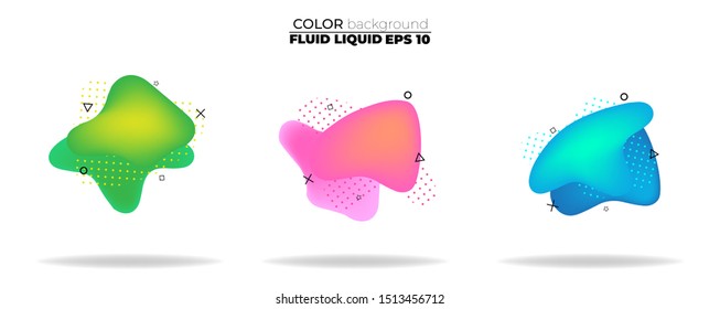 fluid shape vector set. gradient liquid with neon colors, item for the design of a logo, flyer, persentation, gift card,  Poster on wall,  landing page, ,coverbook,  banner, social media posted
