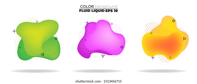 fluid shape vector set. gradient liquid with neon colors, item for the design of a logo, flyer, persentation, gift card,  Poster on wall,  landing page, ,coverbook,  banner, social media posted