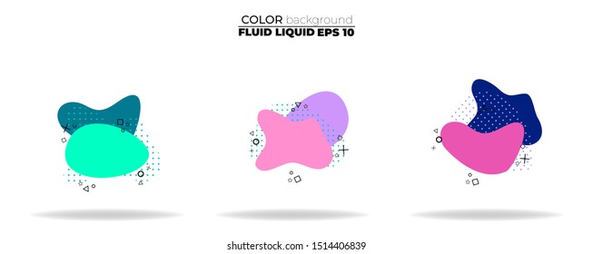 fluid shape vector set. gradient liquid with neon colors, item for the design of a logo, flyer, persentation, gift card,  Poster on wall,  landing page, ,coverbook,  banner, social media posted