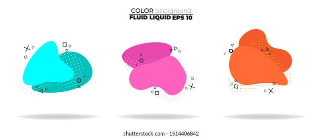 fluid shape vector set. gradient liquid with neon colors, item for the design of a logo, flyer, persentation, gift card,  Poster on wall,  landing page, ,coverbook,  banner, social media posted