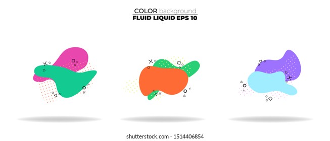 fluid shape vector set. gradient liquid with neon colors, item for the design of a logo, flyer, persentation, gift card,  Poster on wall,  landing page, ,coverbook,  banner, social media posted