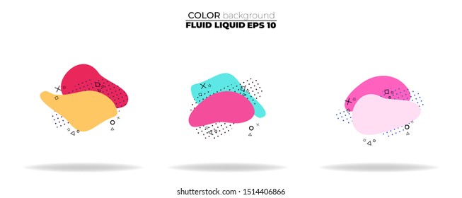 fluid shape vector set. gradient liquid with neon colors, item for the design of a logo, flyer, persentation, gift card,  Poster on wall,  landing page, ,coverbook,  banner, social media posted