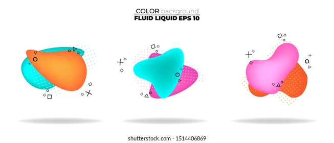 fluid shape vector set. gradient liquid with neon colors, item for the design of a logo, flyer, persentation, gift card,  Poster on wall,  landing page, ,coverbook,  banner, social media posted