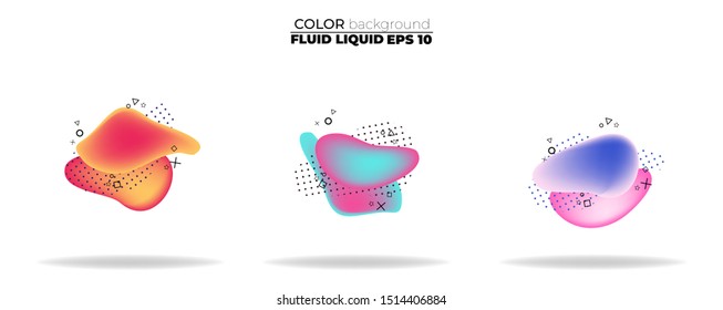fluid shape vector set. gradient liquid with neon colors, item for the design of a logo, flyer, persentation, gift card,  Poster on wall,  landing page, ,coverbook,  banner, social media posted