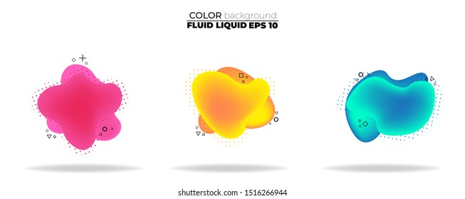 fluid shape vector set. gradient liquid with neon colors, item for the design of a logo, flyer, persentation, gift card,  Poster on wall,  landing page, ,coverbook,  banner, social media posted,