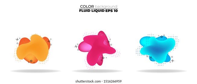 fluid shape vector set. gradient liquid with neon colors, item for the design of a logo, flyer, persentation, gift card,  Poster on wall,  landing page, ,coverbook,  banner, social media posted,