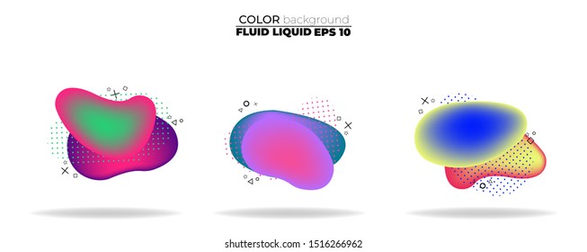 fluid shape vector set. gradient liquid with neon colors, item for the design of a logo, flyer, persentation, gift card,  Poster on wall,  landing page, ,coverbook,  banner, social media posted,