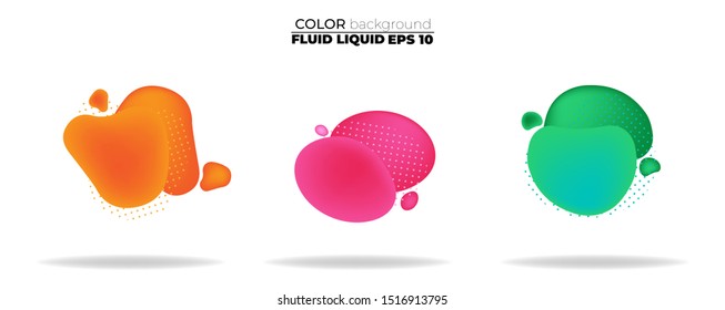 fluid shape vector set. gradient liquid with sunset colors, Template for the design of a logo, flyer, presentation, gift card,  Poster on wall,  landing page, coverbook,  baner, social media posted