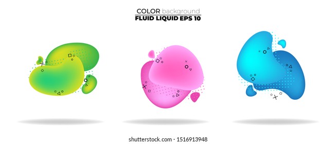 fluid shape vector set. gradient liquid with sunset colors, Template for the design of a logo, flyer, presentation, gift card,  Poster on wall,  landing page, coverbook,  baner, social media posted