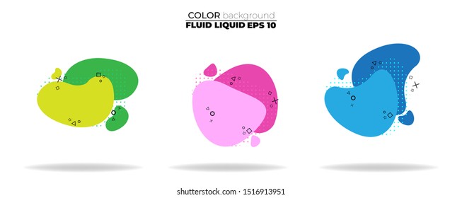fluid shape vector set. gradient liquid with sunset colors, Template for the design of a logo, flyer, presentation, gift card,  Poster on wall,  landing page, coverbook,  baner, social media posted