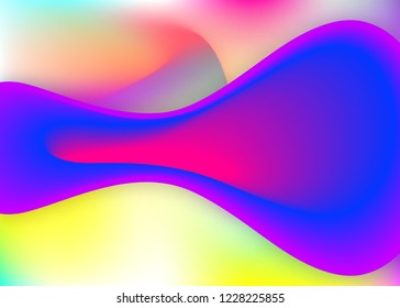 Fluid shape. Vivid gradient mesh. Wavy wallpaper, certificate frame. Holographic 3d backdrop with modern trendy blend. Fluid shape background with liquid dynamic elements.