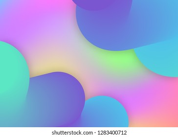 Fluid shape. Vivid gradient mesh. Abstract poster, certificate layout. Holographic 3d backdrop with modern trendy blend. Fluid shape background with liquid dynamic elements.