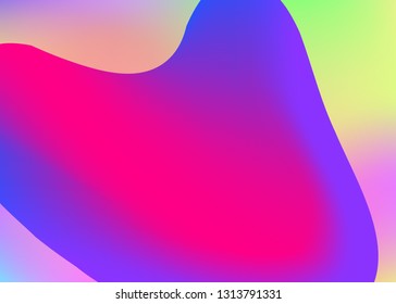 Fluid shape. Vivid gradient mesh. Cosmic presentation, report template. Holographic 3d backdrop with modern trendy blend. Fluid shape background with liquid dynamic elements.