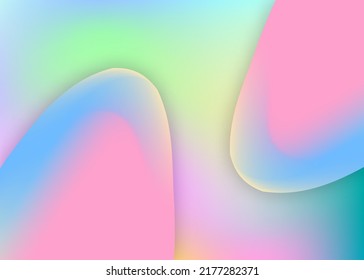 Fluid shape. Vivid gradient mesh. Holographic 3d backdrop with modern trendy blend. Abstract card, presentation composition. Fluid shape background with liquid dynamic elements.
