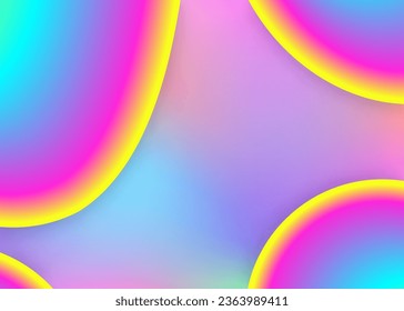Fluid shape. Vivid gradient mesh. Holographic 3d backdrop with modern trendy blend. Neon wallpaper, flyer composition. Fluid shape background with liquid dynamic elements.