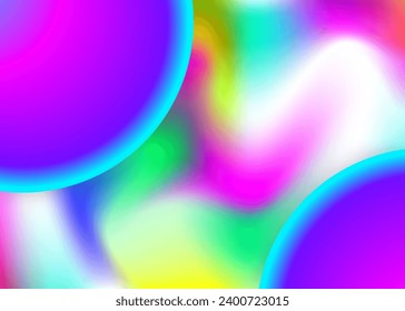 Forma fluida. Malla gradiente vívida. Fondo holográfico en 3d con moderna combinación de moda. Cubierta molecular, marco de afiches. Fondo de forma fluida con elementos dinámicos líquidos.