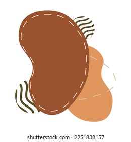 ilustración de elemento de adorno de línea de oleaje y forma de líquido con esquema de color marrón para la decoración de fondo