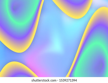 Fluid shape. Wavy invitation, presentation frame. Holographic 3d backdrop with modern trendy blend. Vivid gradient mesh. Fluid shape background with liquid dynamic elements.