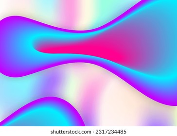 Flüssigkeitsform. Wavy Magazin, Flyer Komposition. Lebhaftes Farbverlauf-Netz. Holografische 3D-Umgebung mit moderner Trendmischung. Flüssigkeitsform Hintergrund mit flüssigen dynamischen Elementen.