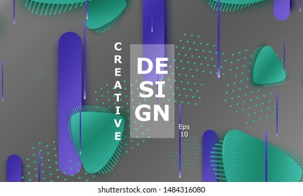Fluid shapes. 3D background. Modern design. Liquid background. Vector illustration.