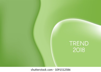 Fluid Shapes with 3D Effect. Abstract Wavy Background in Modern Style. Composition with Gradient Mesh. Liquid Forms. Abstract Fluid Shapes for Wallpaper, Web Design, Brochure, Visit Card.