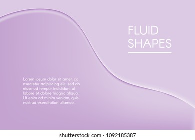 Fluid Shapes with 3D Effect. Abstract Wavy Background in Pastel Color Design. Composition with Gradient Mesh. Liquid Forms. Abstract Fluid Shapes for Wallpaper, Web Design, Brochure, Visit Card.
