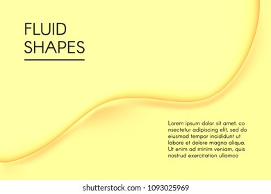 Fluid Shapes with 3D Effect. Abstract Wavy Background in Modern Style. Composition with Gradient Mesh. Liquid Forms. Abstract Fluid Shapes for Wallpaper, Web Design, Brochure, Visit Card.