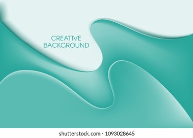 Fluid Shapes with 3D Effect. Abstract Wavy Background in Modern Style. Composition with Gradient Mesh. Liquid Forms. Abstract Fluid Shapes for Wallpaper, Web Design, Brochure, Visit Card.