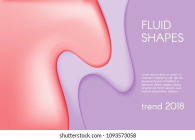 Fluid Shapes with 3D Effect. Abstract Wavy Background in Pastel Color Design. Composition with Gradient Mesh. Liquid Forms. Abstract Fluid Shapes for Wallpaper, Web Design, Brochure, Visit Card.