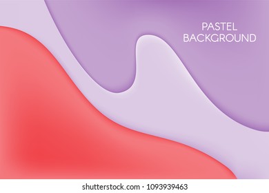 Fluid Shapes with 3D Effect. Abstract Wavy Background in Pastel Color Design. Composition with Gradient Mesh. Liquid Forms. Abstract Fluid Shapes for Wallpaper, Web Design, Brochure, Visit Card.