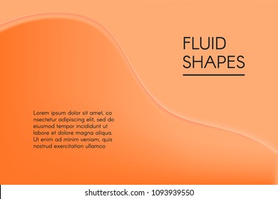 Fluid Shapes with 3D Effect. Abstract Wavy Background in Modern Style. Composition with Gradient Mesh. Liquid Forms. Abstract Fluid Shapes for Wallpaper, Web Design, Brochure, Visit Card.