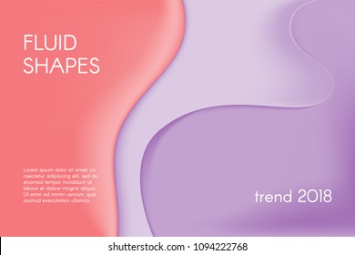 Fluid Shapes with 3D Effect. Abstract Wavy Background in Pastel Color Design. Composition with Gradient Mesh. Liquid Forms. Abstract Fluid Shapes for Wallpaper, Web Design, Brochure, Visit Card.