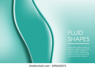 Fluid Shapes with 3D Effect. Abstract Wavy Background in Modern Style. Composition with Gradient Mesh. Liquid Forms. Abstract Fluid Shapes for Wallpaper, Web Design, Brochure, Visit Card.