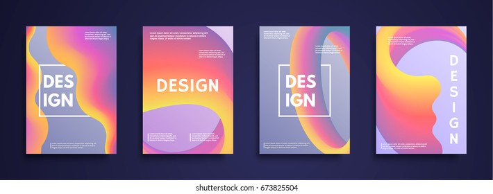 Fluid shapes. A4 abstract brochure design. Template flyer layout.