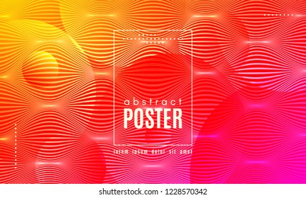 Fluid Shapes Abstract Composition. Gradient Background with Wave Lines. Trendy Web Page Template with Fluid Forms Concept. Poster with Distorted Stripes and 3d Effect. Vector Geometric Template.