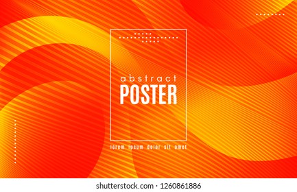 Fluid Shapes Abstract Composition. Gradient Background with Wave Lines. Trendy Web Page Template with Fluid Forms Concept. Poster with Distorted Stripes and 3d Effect. Vector Geometric Template.