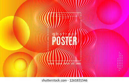 Fluid Shapes Abstract Composition. Gradient Background with Wave Lines. Trendy Web Page Template with Fluid Forms Concept. Poster with Distorted Stripes and 3d Effect. Vector Geometric Template.