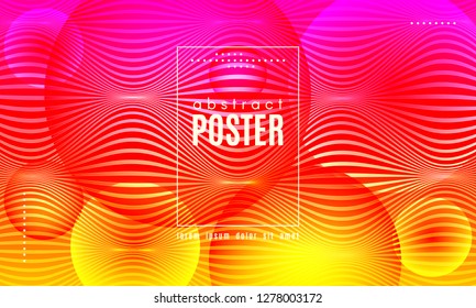 Fluid Shapes Abstract Composition. Gradient Background with Wave Lines. Trendy Web Page Template with Fluid Forms Concept. Poster with Distorted Stripes and 3d Effect. Vector Geometric Template.