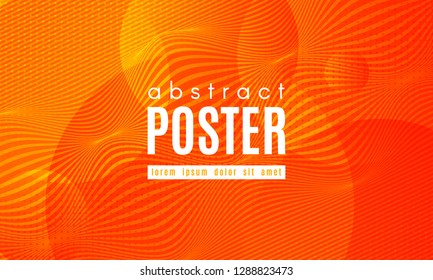 Fluid Shapes Abstract Composition. Gradient Background with Wave Lines. Trendy Web Page Template with Fluid Forms Concept. Poster with Distorted Stripes and 3d Effect. Vector Geometric Template.