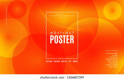 Fluid Shapes Abstract Composition. Gradient Background with Wave Lines. Trendy Web Page Template with Fluid Forms Concept. Poster with Distorted Stripes and 3d Effect. Vector Geometric Template.