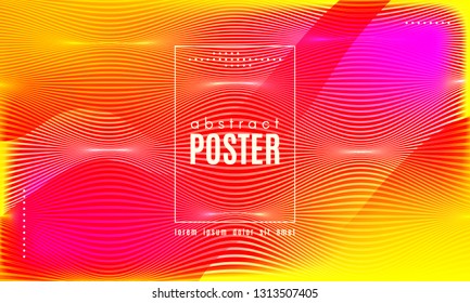 Fluid Shapes Abstract Composition. Gradient Background with Wave Lines. Trendy Web Page Template with Fluid Forms Concept. Poster with Distorted Stripes and 3d Effect. Vector Geometric Template.