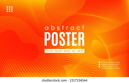 Fluid Shapes Abstract Composition. Gradient Background with Wave Lines. Trendy Web Page Template with Fluid Forms Concept. Poster with Distorted Stripes and 3d Effect. Vector Geometric Template.