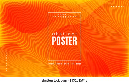 Fluid Shapes Abstract Composition. Gradient Background with Wave Lines. Trendy Web Page Template with Fluid Forms Concept. Poster with Distorted Stripes and 3d Effect. Vector Geometric Template.