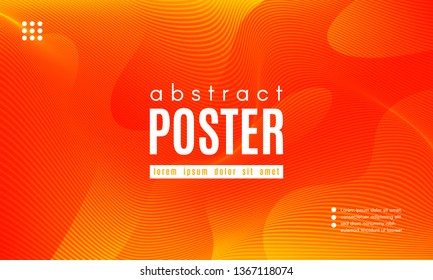 Fluid Shapes Abstract Composition. Gradient Background with Wave Lines. Trendy Web Page Template with Fluid Forms Concept. Poster with Distorted Stripes and 3d Effect. Vector Geometric Template.