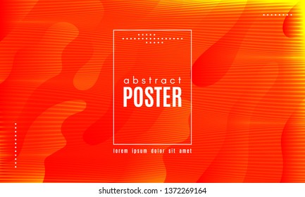 Fluid Shapes Abstract Composition. Gradient Background with Wave Lines. Trendy Web Page Template with Fluid Forms Concept. Poster with Distorted Stripes and 3d Effect. Vector Geometric Template.